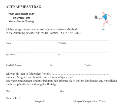 Aufnahmeantrag